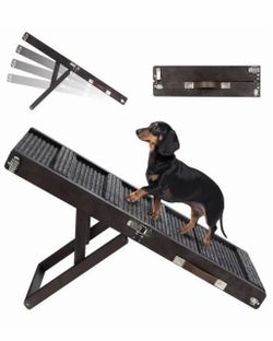Pawaboo 2026 Upgraded Foldable Adjustable Small/ Dog Ramp w High Traction Black