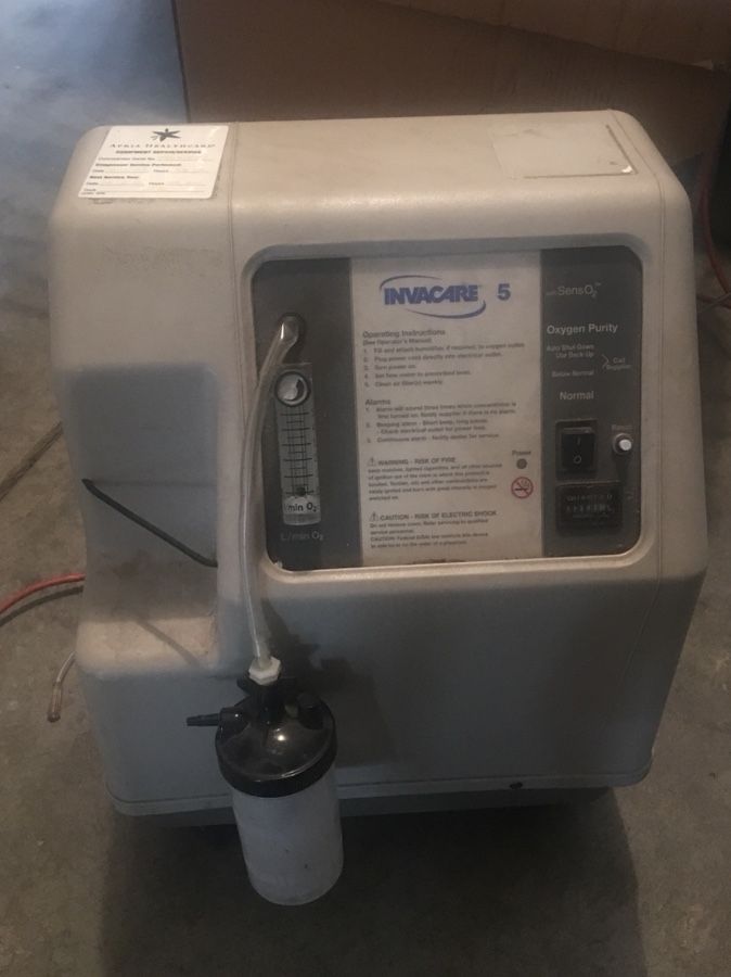 Invacare 5 Oxygen Purity Concentrator Home Machine with SensO2