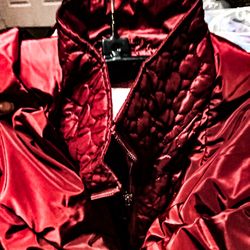 Chicos Deep Red Color Rain Coat