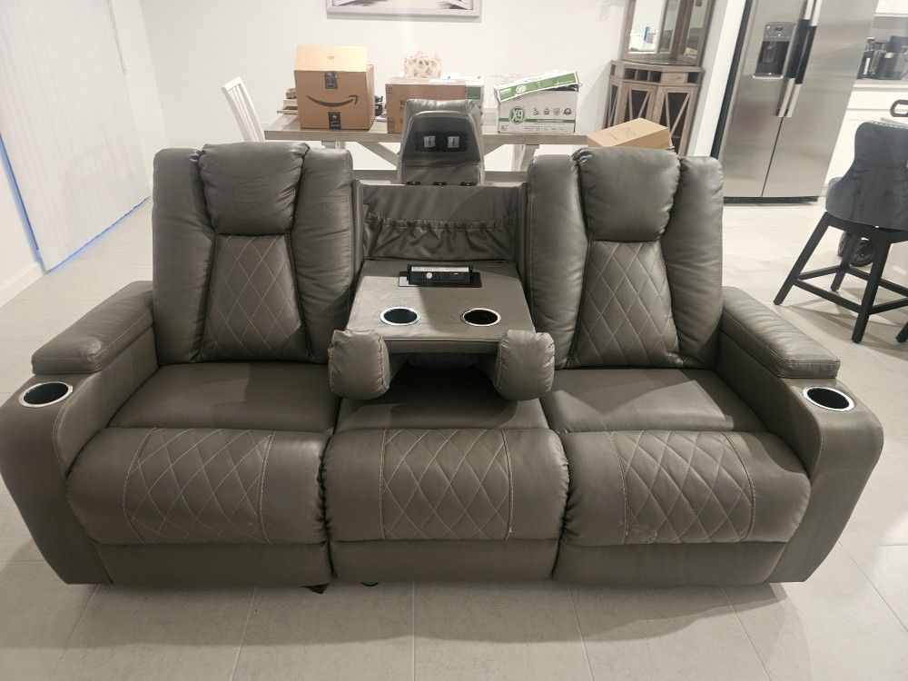 Leather Double Recliner 