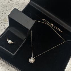 14k Real Gold Ring & Necklace Set