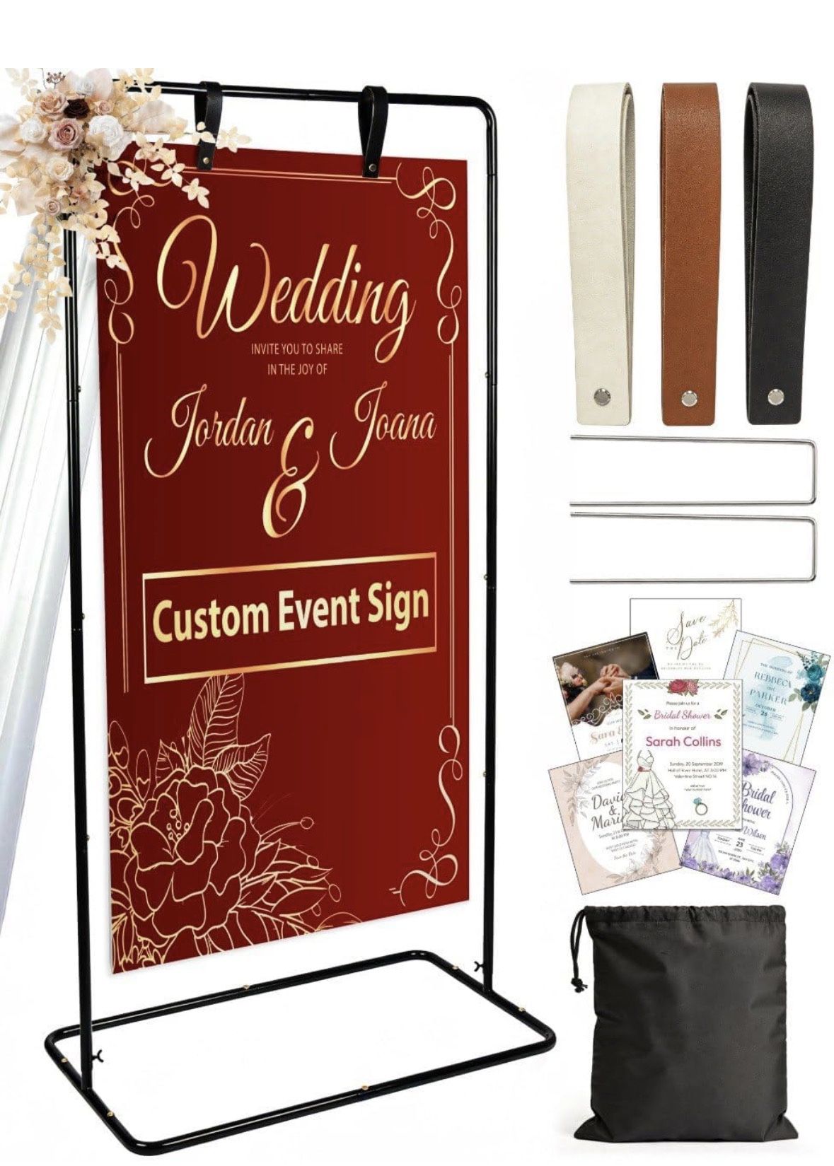Brand New Wedding Sign Stand Adjustable 50”-68” w/ Bag & Straps