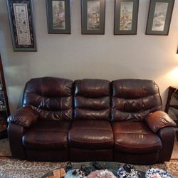 Leather Reclining Sofa