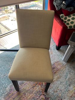 Beige Upholstered Parsons Dining Chair