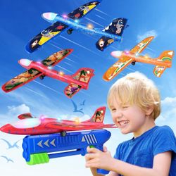 New 3 Pack Foam Airplane Launcher Toy 