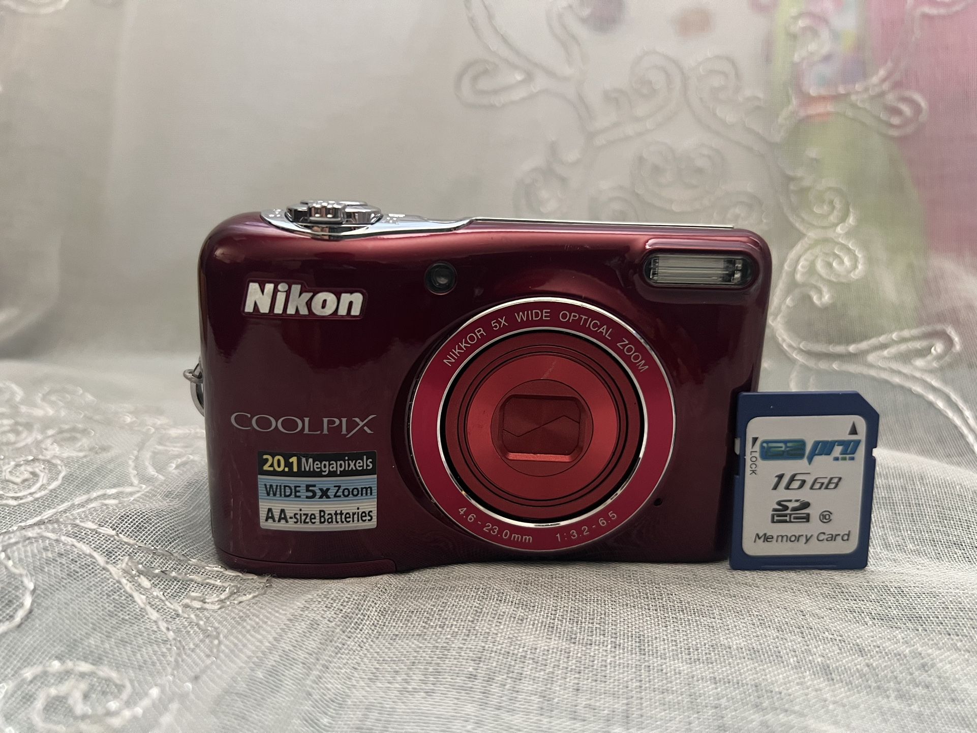 Nikon Coolpix L32 20.1MP Digital Camera - Red