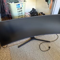 Black 43 Inch Samsung Curved Monitor 