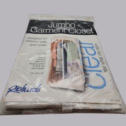 NWT Richards Clear Vinyl Jumbo Garment Closet Maxi Rack