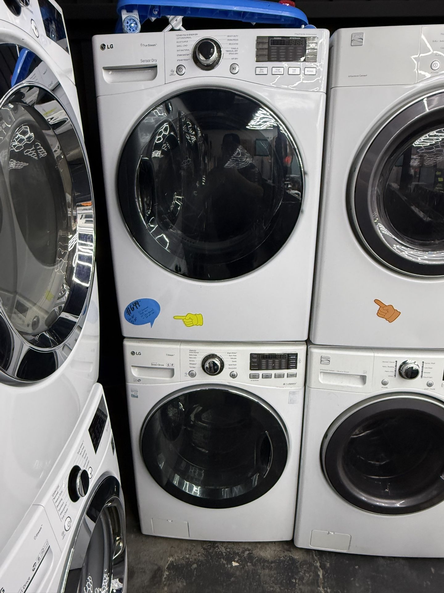 LG white front load washer and gas dryer set