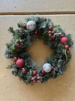 Christmas Wreath With Eyelash On Ornaments