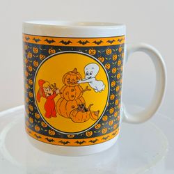 Vintage Casper The Friendly Ghost Wendy Witch Ceramic HALLOWEEN Mug Coffee Cup
