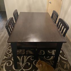 Dining table and chairs