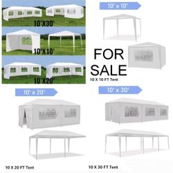 10'x10' Party Tent Outdoor Event Tents with 4 Removable Sidewalls, Large Event Tent Canopy Waterproof for Parties Patio Birthday All Season Outdoor