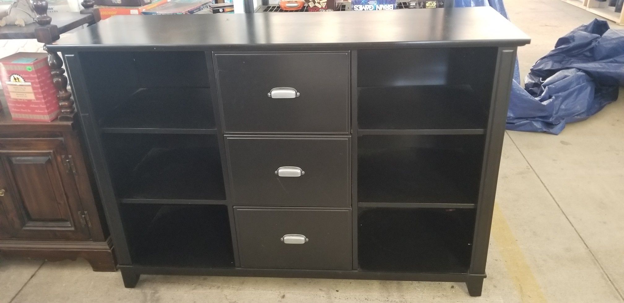 Havertys office filing wood cabinet with 6 shelves