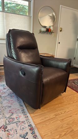 Brown leather recliner