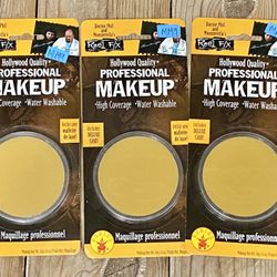 Lot 3 Reel F/X Professional Makeup GOLD .6 oz ea Costume Theater Halloween