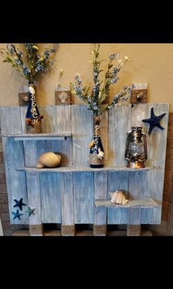 Beautiful rustic beach themed wall decor