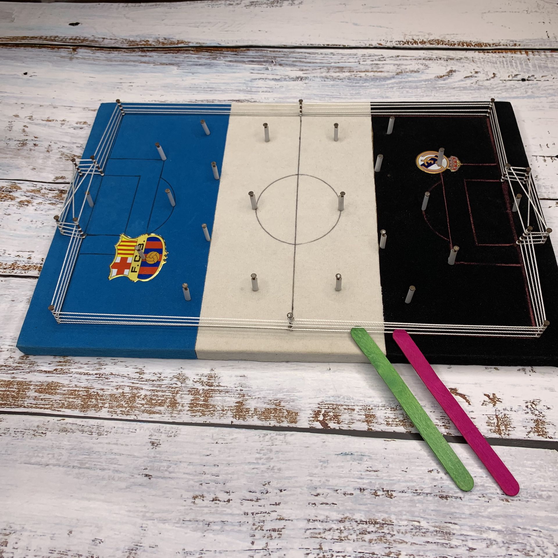"Futbolito" Table Top Soccer ⚽️⚽️🥅 Game BARCELONA vs REAL MADRID (SHIPPING ONLY 📦📬 , NO LOCAL PICK UPS)