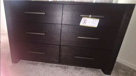 Dark Brown 6-Drawer Double Dresser