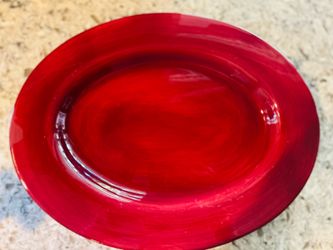 Corsica Home Red Oval Platter