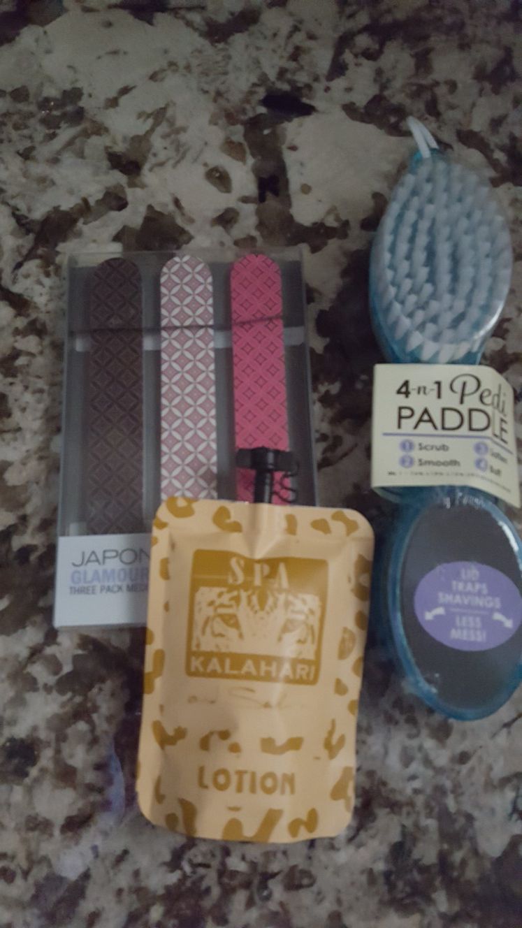 New items files, lotion, foot scrubber