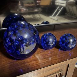 Blue glass Balls Home Decor 