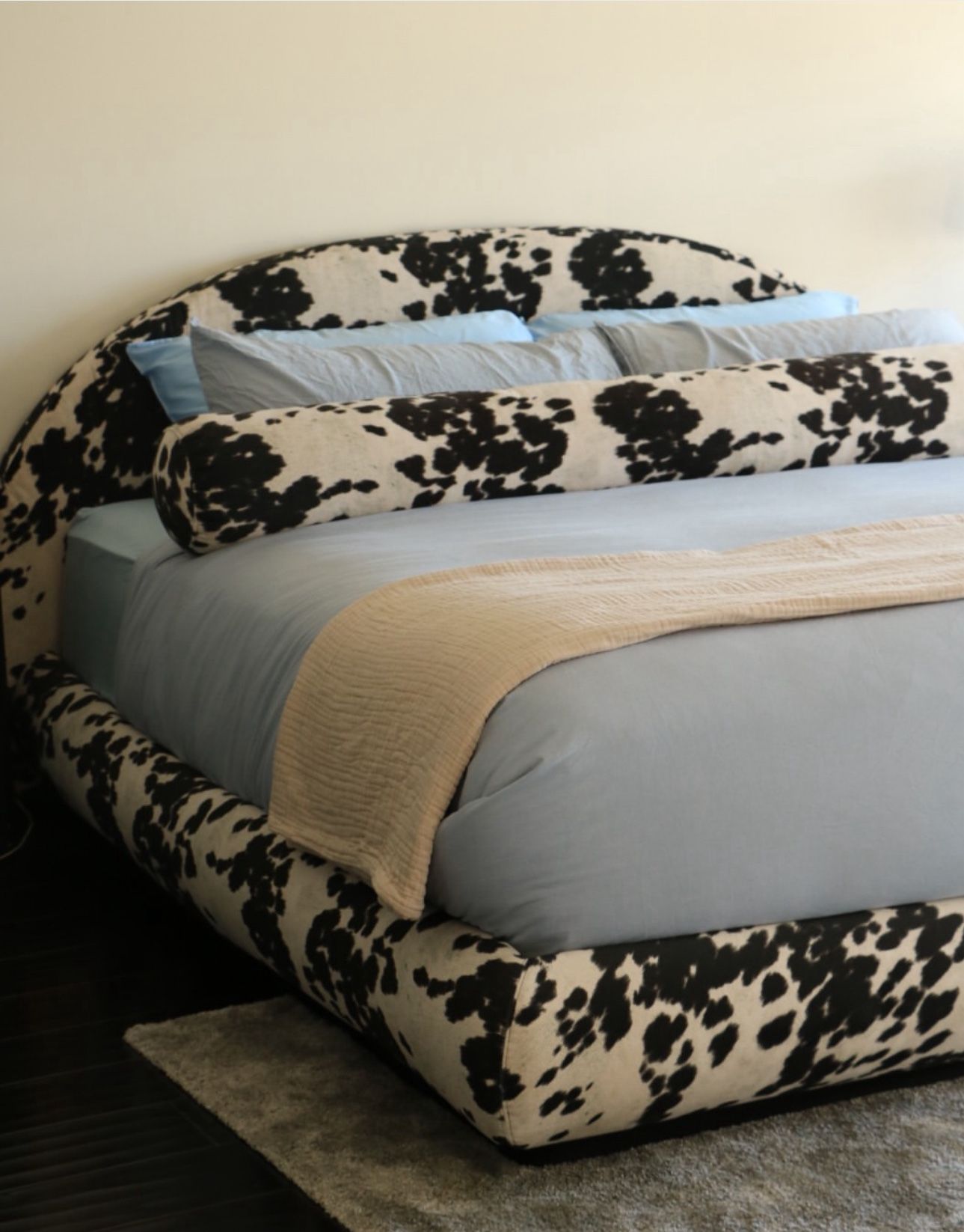 Cow Print Softframe , Bed Frame (King)