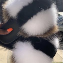 Mayven Real Fur Custom Slides Sizes 8.5,9,9.5 Only Message True Size & Order. 