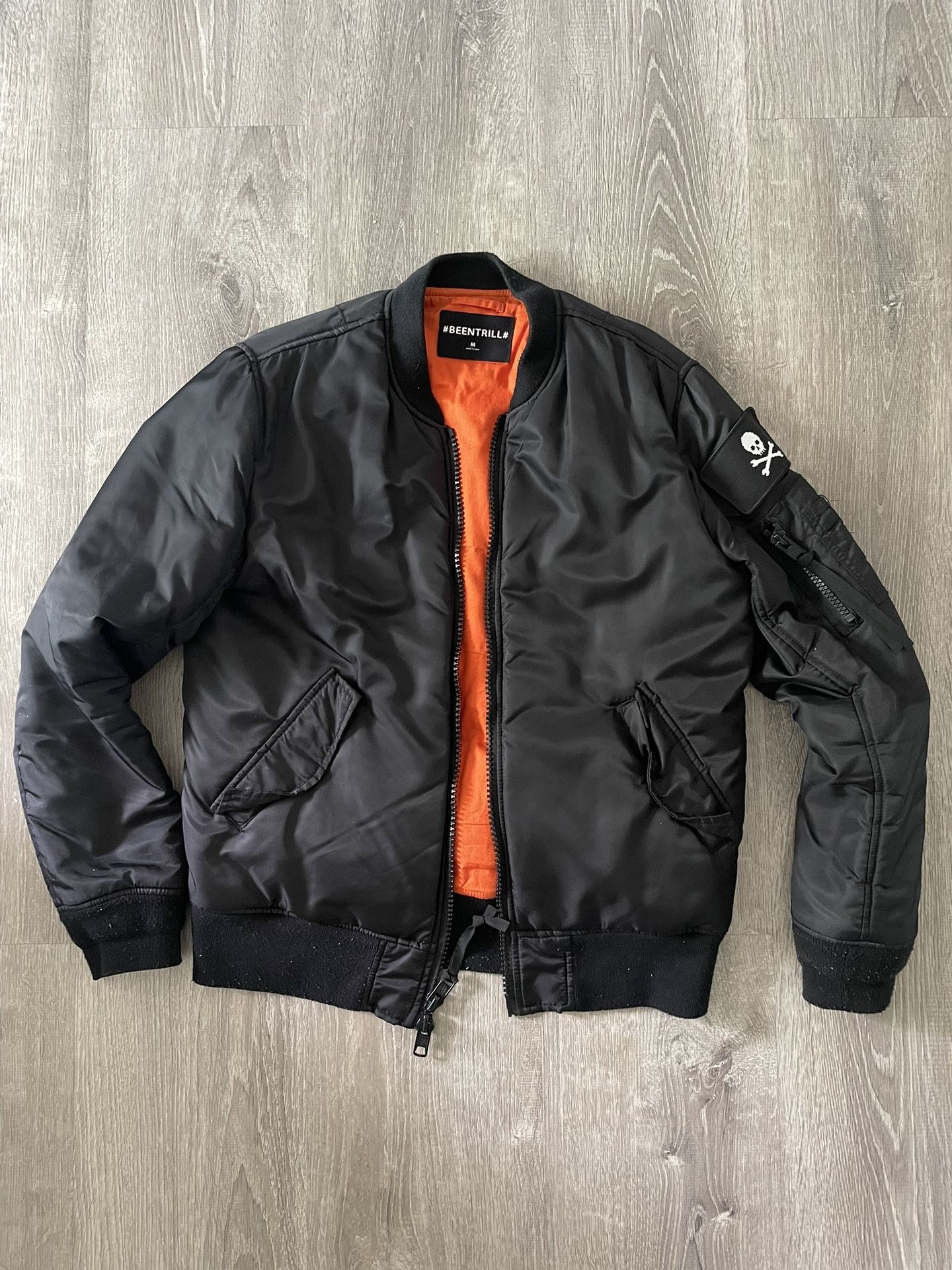 #BEENTRILL# BOMBER JACKET BLACK VINTAGE GREAT CONDITION