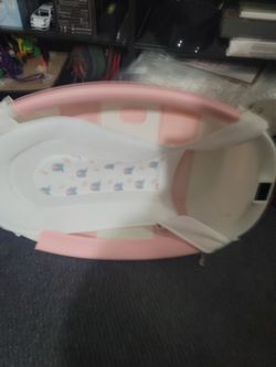 Pink and White Baby Bath Tub with Insert