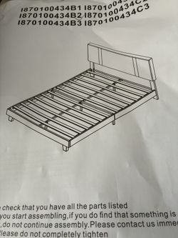 Black Full size bed frame (I(contact info removed)34B2）#5