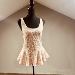 Large Pink Floral Peplum Top