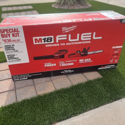 Milwaukee M18 FUEL 16 in. 18V Lithium-Ion Brushless Battery Chainsaw Kit with M18 GEN II FUEL Blower