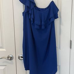 Apt. 9 One Shoulder Ruffle Dress Blue 