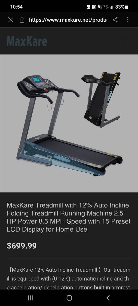 MAXKARE TREADMILL