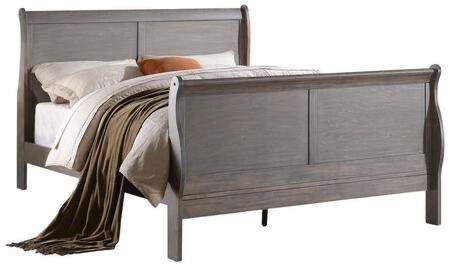 Light Grey Queen Sleigh Bed