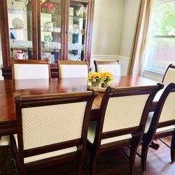 Elegant 8-Piece Dining Set with Buffet & China Cabinet – Versatile & Spacious