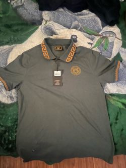 Casa Men's Polo Shirt with Greek Key Detail