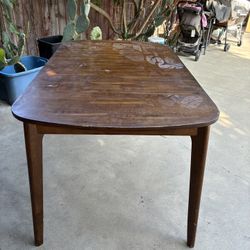 Antique dining table (possible a Mid-Century Modern?) It needs some restoration, Extendable Leaf missing. 60” x  36” x  30” H