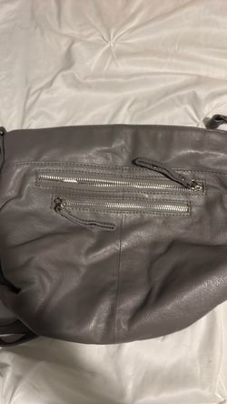 Gray Leather Shoulder Bag