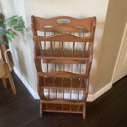 Vintage Wooden Magazine Rack or Book Rack 