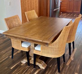 Pier 1 Dining Table and 4 Crate & Barrel Chairs