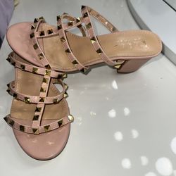 Pink Studded Heels Size 8