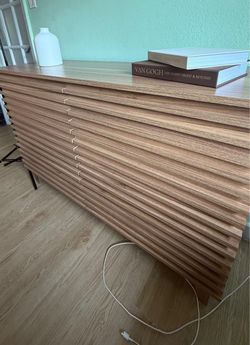 Wood Sideboard with Ribbed Front Panel
