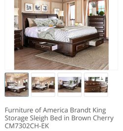 Furniture of America Brandt King Storage Sleigh Bed