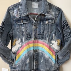 Hand-drawn denim jacket Vintage 