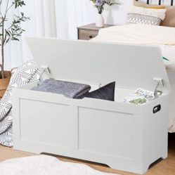 Open Box Timberer 39.4" Storage Chest, Wooden Storage Bench, Lift Top Toy Chest with 2 Safety Hinges, Large Toy Box, Entryway Bench for Living Room,