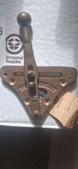 Antique Wilcox-Crittenden (W-C) marine throttle or choke control lever. Solid cast bronze/brass