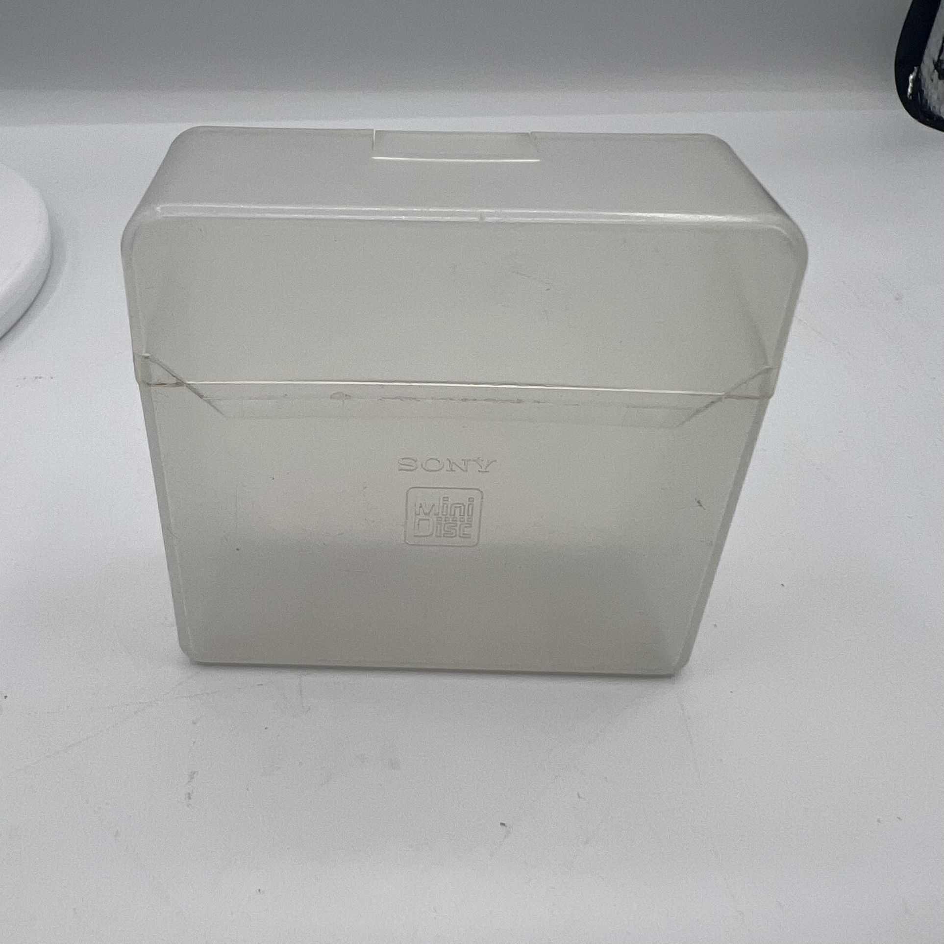 Sony MiniDisc Storage Case Clear Plastic Holder Box Vintage MD Disc Container