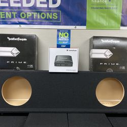 New (2) 12” inch Rockford Fosgate 250 Watts RMS Shallow Subwoofers + Rockford Fosgate 500 Watts RMS Bass Amp + Truck Box {No Credit Easy Financing} ✅